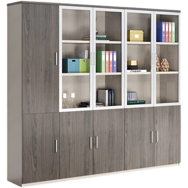 Office cabinet file cabinet office floor-standing storage cabinet with glass bookcase boss storage cabinet information cabinet with lock