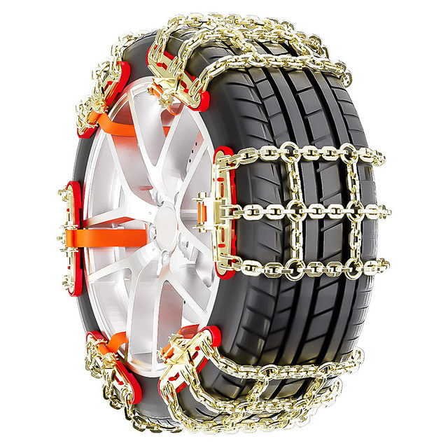 Bolded car anti-slip chain does not damage tires sedan off-road vehicle SUV pickup car universal square steel snow tire chain