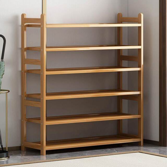 Nanzhu multi-layer shoe rack simple household door economical dustproof shoe cabinet solid wood space-saving storage shelf