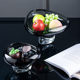 High-legged glass fruit tray creative modern simple living room coffee table model room decoration household storage pot decoration