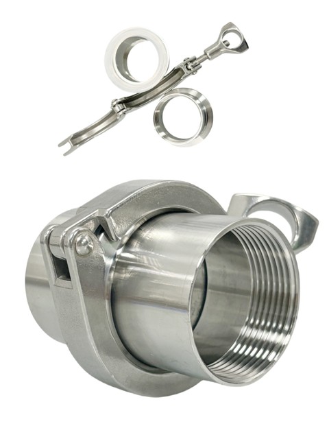 Stainless steel quick-clamping internal wire joint set 304 sanitary clamp type fast chuck internal thread fitting 6 points
