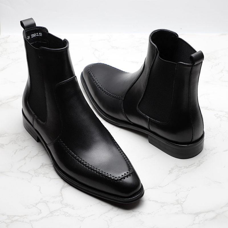 2022 NEW CHELSEA BOOTS MENS YOUNG ENGLAND POINTED TOE LEATHER VINTAGE SLEEVE COWHIDE MARTIN BOOTS MENS SHORT BOOTS