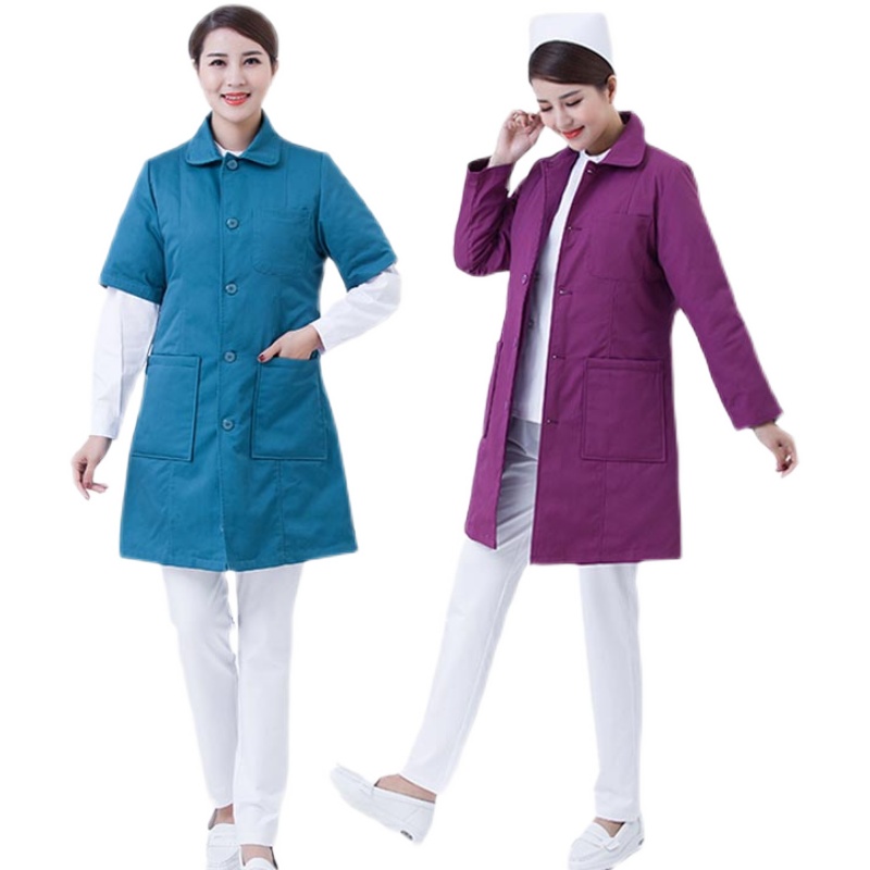 NURSES WEAR COTTON CLOTHES BABY DOLL CLOTHES DOWN JACKETS BLUE LONG-SLEEVED HALF-SLEEVED OVERALLS COLD-PROOF DUTY AND COTTON COATS OUTSIDE IN WINTER