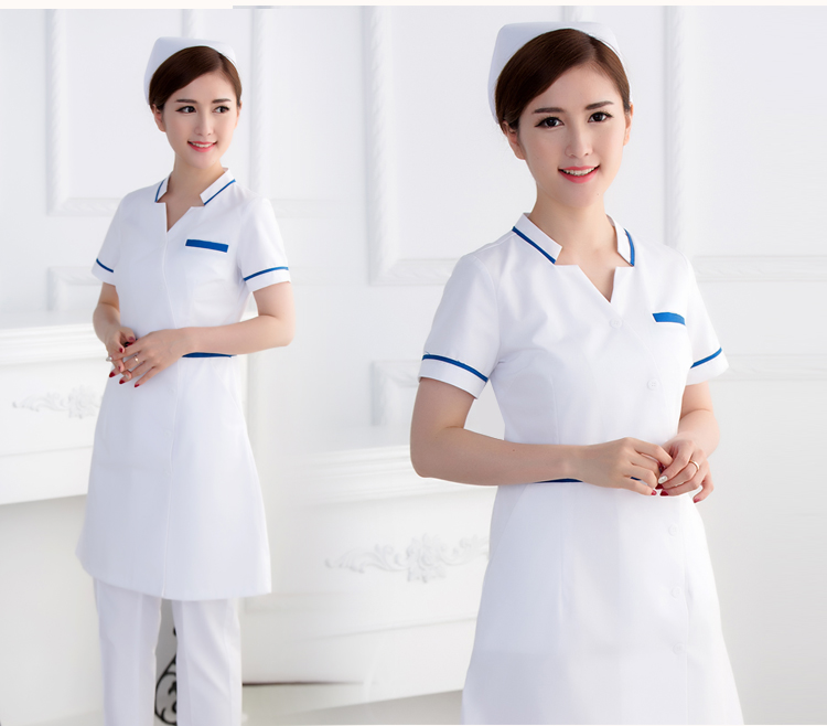 KOREAN STYLE SLIM NURSE UNIFORM NURSE SKIRT DOCTOR NURSE CLINIC WHITE COAT PHARMACY BEAUTY SALON WHITE COAT OVERALLS