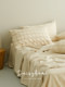 DAISYHOME Freckles Whispering Summer Flax Mixed Pure Cotton Plain Color Simple Wasabi Bedding Sheet Four-Piece Set of Bedding Products