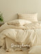 DAISYHOME Freckles Whispering Summer Flax Mixed Pure Cotton Plain Color Simple Wasabi Bedding Sheet Four-Piece Set of Bedding Products