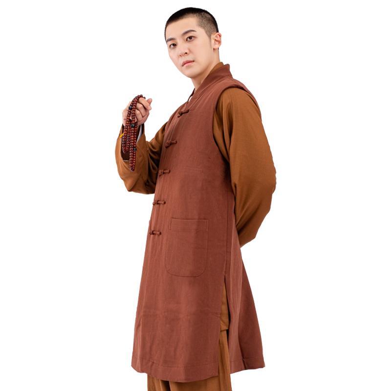 AUTHENTIC JUE BRAND MONK CLOTHES DOUBLE WOVEN TWILL MEDIUM GARAN COAT WARM AND VELVET COMFORTABLE AUTUMN AND WINTER MONK CLOTHES MONK CLOTHES