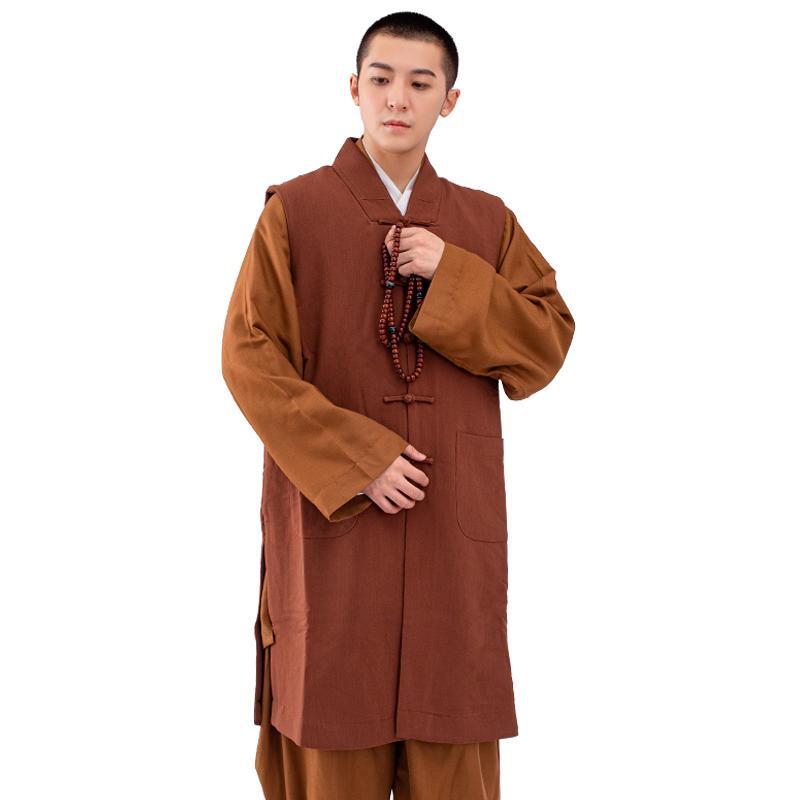 AUTHENTIC JUE BRAND MONK CLOTHES DOUBLE WOVEN TWILL MEDIUM GARAN COAT WARM AND VELVET COMFORTABLE AUTUMN AND WINTER MONK CLOTHES MONK CLOTHES