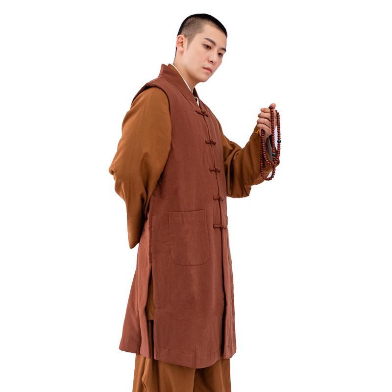 AUTHENTIC JUE BRAND MONK CLOTHES DOUBLE WOVEN TWILL MEDIUM GARAN COAT WARM AND VELVET COMFORTABLE AUTUMN AND WINTER MONK CLOTHES MONK CLOTHES