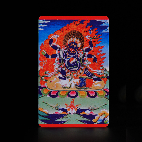 随身卡佛卡黑六臂玛哈嘎拉铜像像铜像现代小唐卡卡片