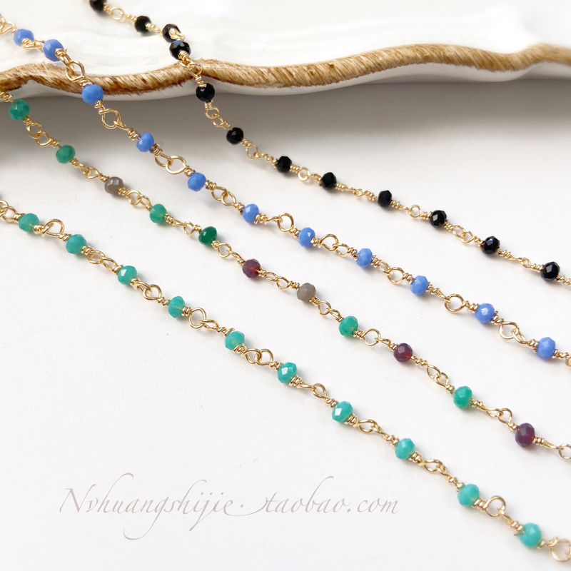 COPPER PLATED 18K REAL GOLD HANDMADE COPPER CHAIN LOOSE CHAIN DIY COLOR-RETAINING GOLD-FILLED JEWELRY MATERIAL HOMEMADE BRACELET NECKLACE
