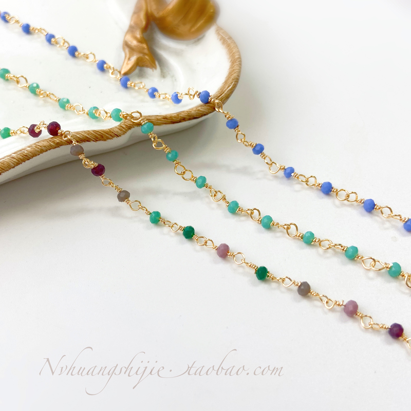COPPER PLATED 18K REAL GOLD HANDMADE COPPER CHAIN LOOSE CHAIN DIY COLOR-RETAINING GOLD-FILLED JEWELRY MATERIAL HOMEMADE BRACELET NECKLACE
