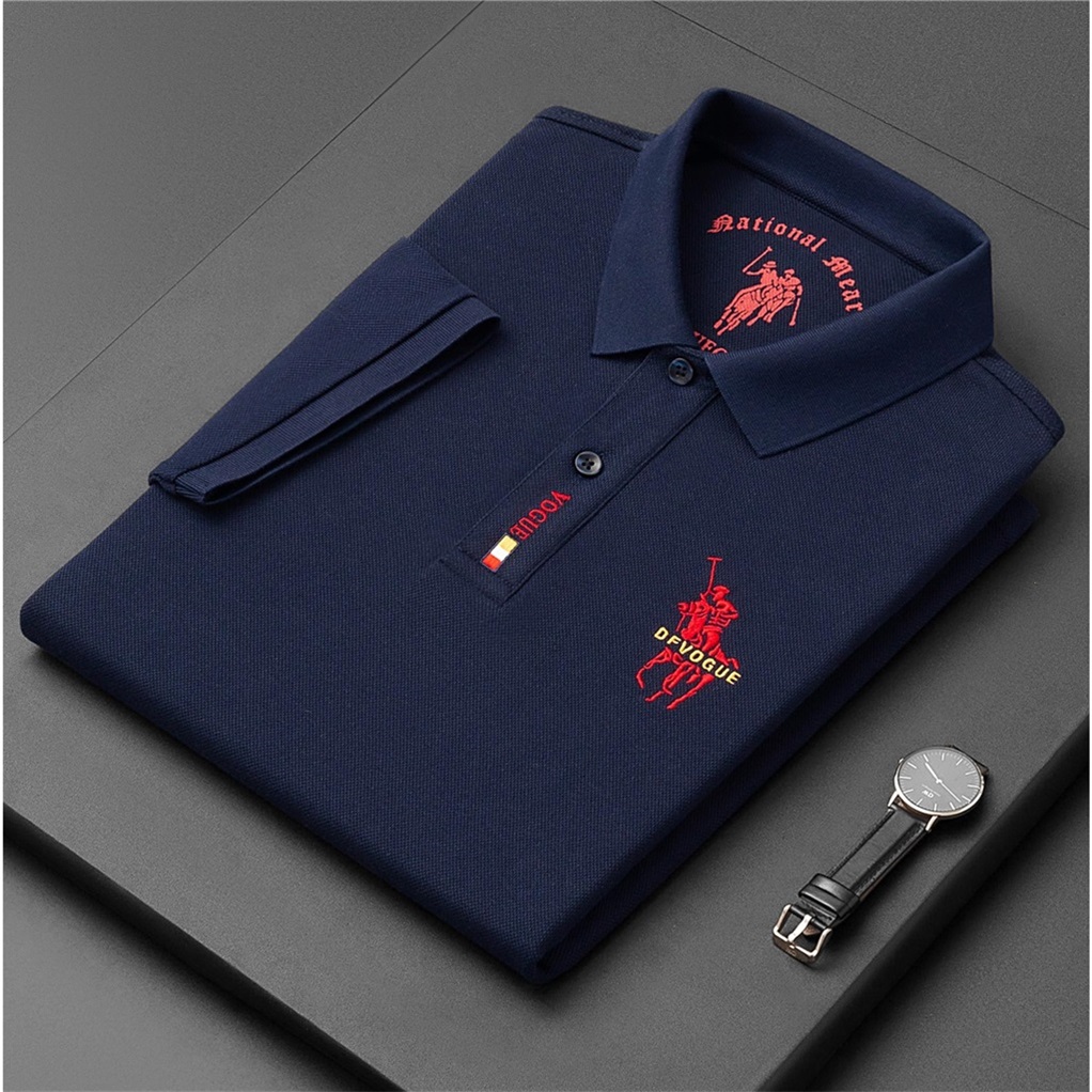 FOREIGN TRADE TAIL LIST EMBROIDERED POLO SHIRT LAPEL SUMMER MIDDLE-AGED SHORT-SLEEVED T-SHIRT MENS CUT STANDARD TAIL GOODS CLEARANCE LEAKAGE MENS CLOTHING