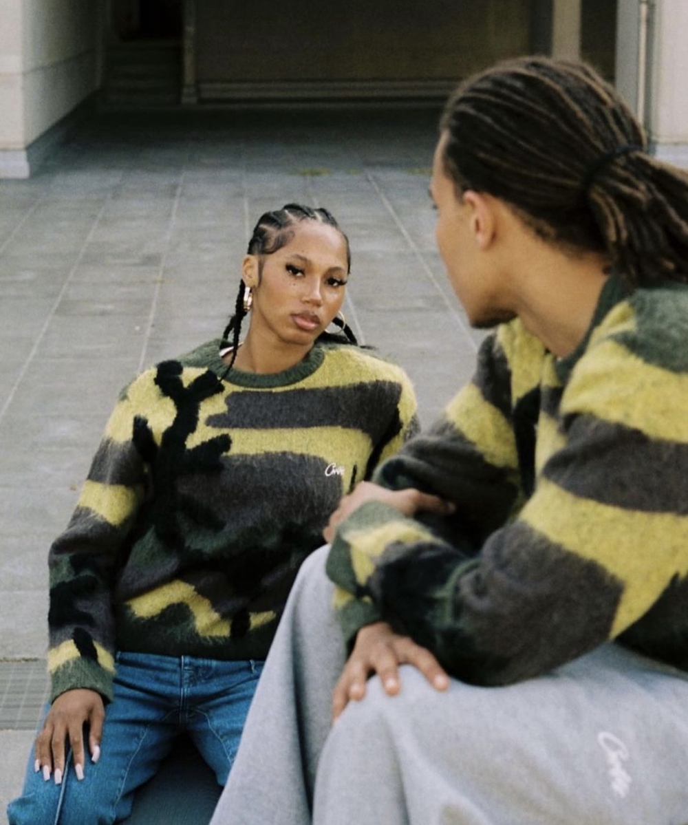 CORTEIZ ALCATRAZ CONTRAST JACQUARD SEAHORSE HAIR KNIT SWEATER TRENDY MENS AND WOMENS LOOSE CASUAL CREW NECK SWEATER WINTER