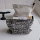 Medium style fabric tissue box car-mounted paper bag green brown original design French retro style tissue storage