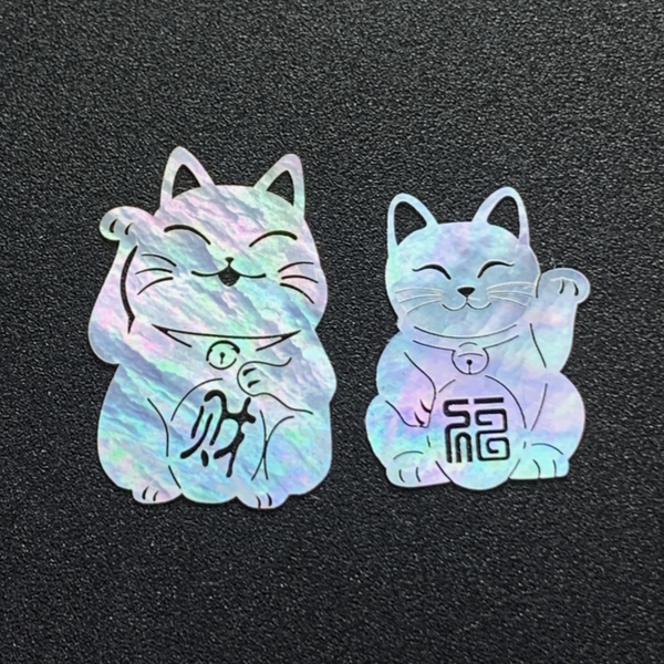 招财猫螺钿片白蝶贝夜光贝片传统纹样大漆漆器漆画漆艺镶嵌材料
