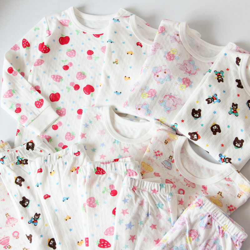 RECOMMENDED OLD CUSTOMERS REPURCHASE MONEY GIRLS BOYS SPRING AND AUTUMN DOUBLE JACQUARD BREATHABLE AUTUMN CLOTHES LOUNGEWEAR PAJAMA SETS