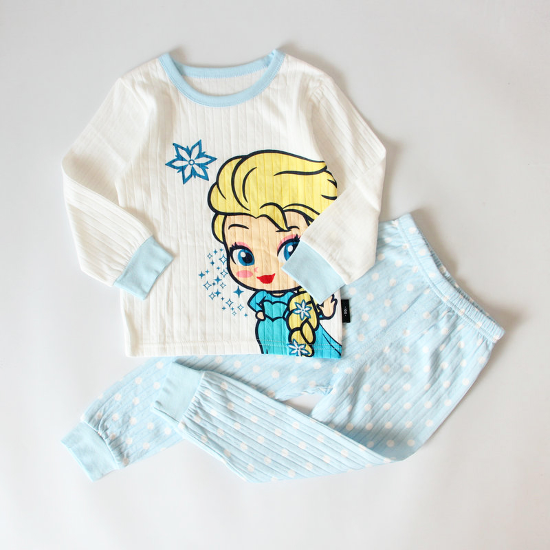 BREATHING COTTON CUTE WHITE SNOW ICE AND SNOW COTTON SPRING AND AUTUMN BREATHABLE LONG-SLEEVED PAJAMAS AUTUMN CLOTHES LOUNGEWEAR SET