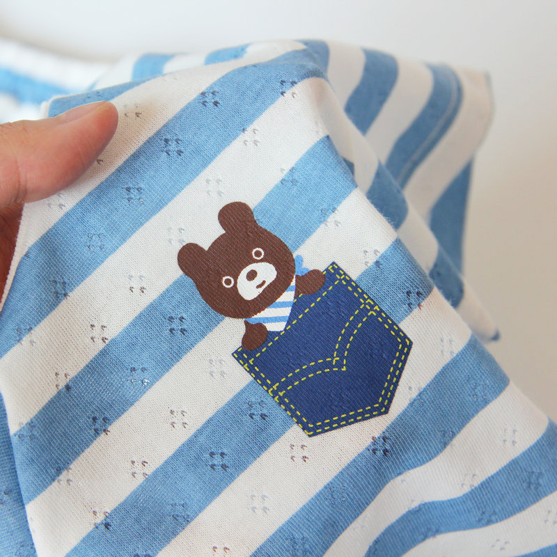 FOREIGN TRADE DAY SINGLE FABRIC CHILDRENS CLOTHING BOYS AND GIRLS SUMMER THIN COTTON HOLLOW MESH SHORT-SLEEVED PAJAMAS LOUNGEWEAR