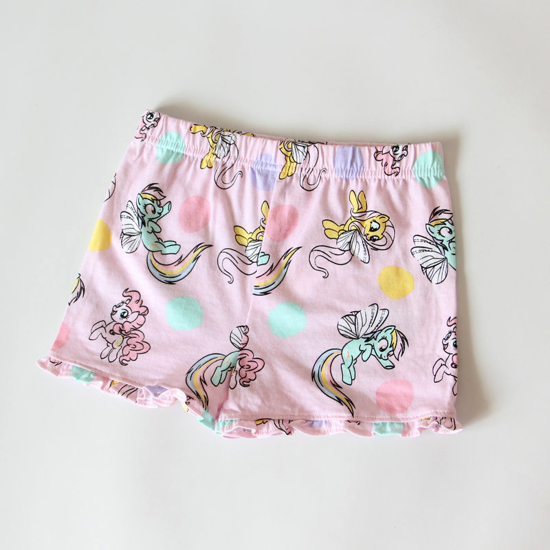 AUSTRALIAN FOREIGN TRADE SINGLE CHILDRENS CLOTHING GIRLS SUMMER PONY PINK PRINT CARTOON COTTON VEST SHORTS PAJAMAS LOUNGEWEAR
