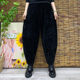 Corduroy pants Spring and autumn strip velvet high waist loose slim small feet Carrot pants Harem pants Daddy casual trousers women