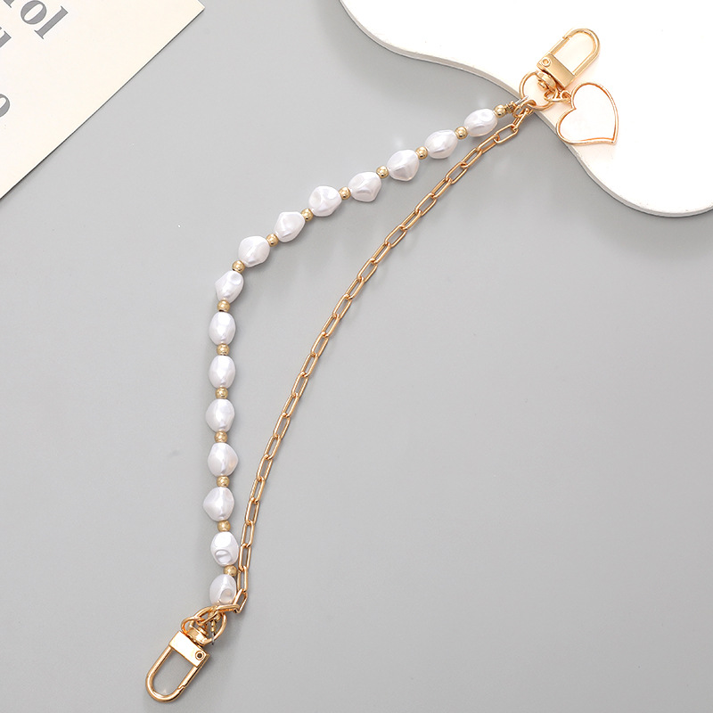 SMALL FRAGRANCE PEARL HANDCHAIN MOBILE PHONE CASE PENDANT HOLE HOLE SHOE ORNAMENT DOUBLE BUCKLE MOBILE PHONE CHAIN SHOES CLOTHING ACCESSORIES WOMEN