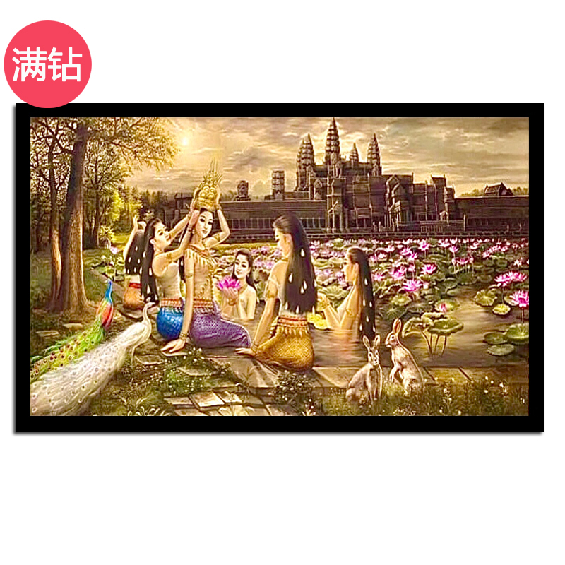 2021 새로운 5D 전체 다이아몬드 성 연꽃 공작 풍경 크로스 스티치 여섯 공주 토끼 다이아몬드 자수