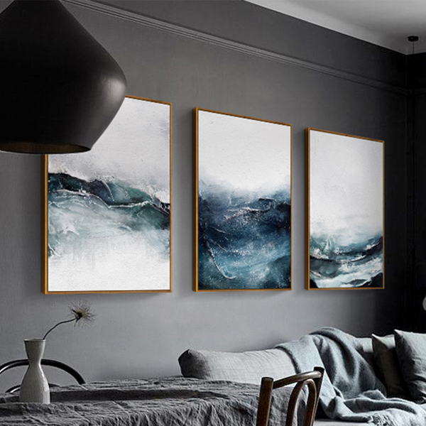 다이아몬드로 가득 찬 5D 다이아몬드 페인팅 거실 추상 잉크 다이아몬드 자수 다이아몬드 크로스 스티치 삼부작 벽돌 자수 2019 새로운 스타일