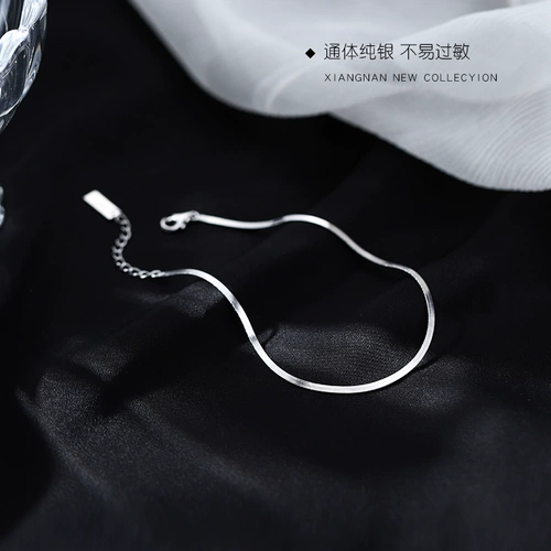 Небольшой дизайнерский браслет на ногу, серебро 925 пробы, коллекция 2022, тренд сезона