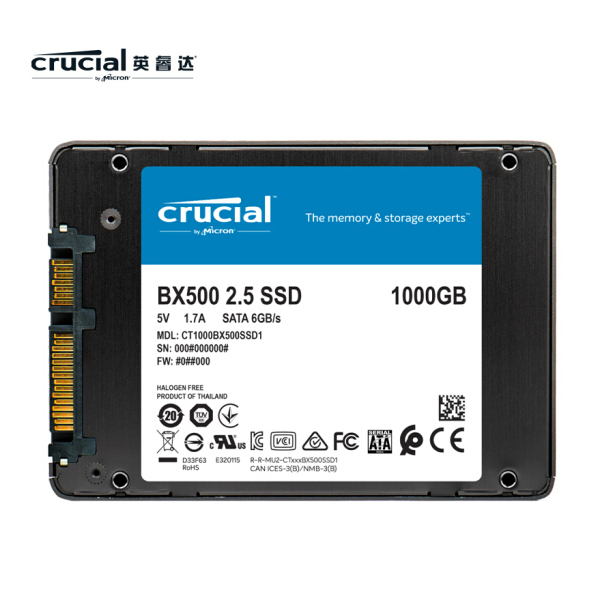 CRUCIAL|MICRO BX500 1T 1TB SATA3 2.5인치 SSD 솔리드 스테이트 드라이브 초 870 QVO