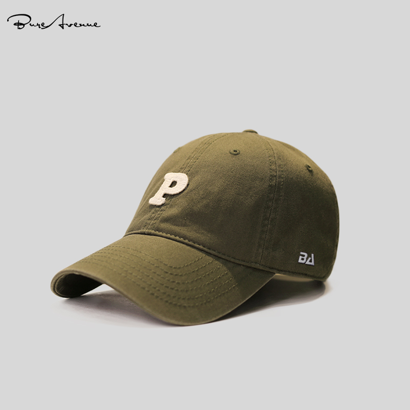 TRENDY BRAND BURE AVENUE DUCK TONGUE HAT P LETTER VERSATILE FACE SHOW SMALL SUNSHADE BASEBALL CAP MENS AND WOMENS CASUAL SUNSCREEN