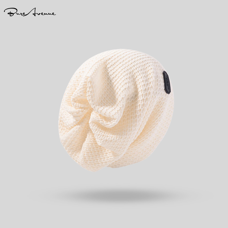 TRENDY BRAND BURE AVENUE STACKING HATS JAPANESE MENS AND WOMENS COLD HATS BIG HEAD BIBS PULLOVER HATS KNITTED TOE HATS AUTUMN AND WINTER