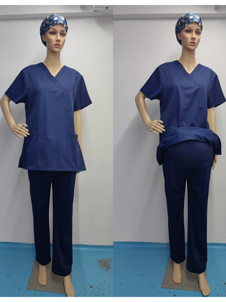 弹力托腹裤护士孕妇裤手术室手术衣医护刷手服女短袖速干医生服