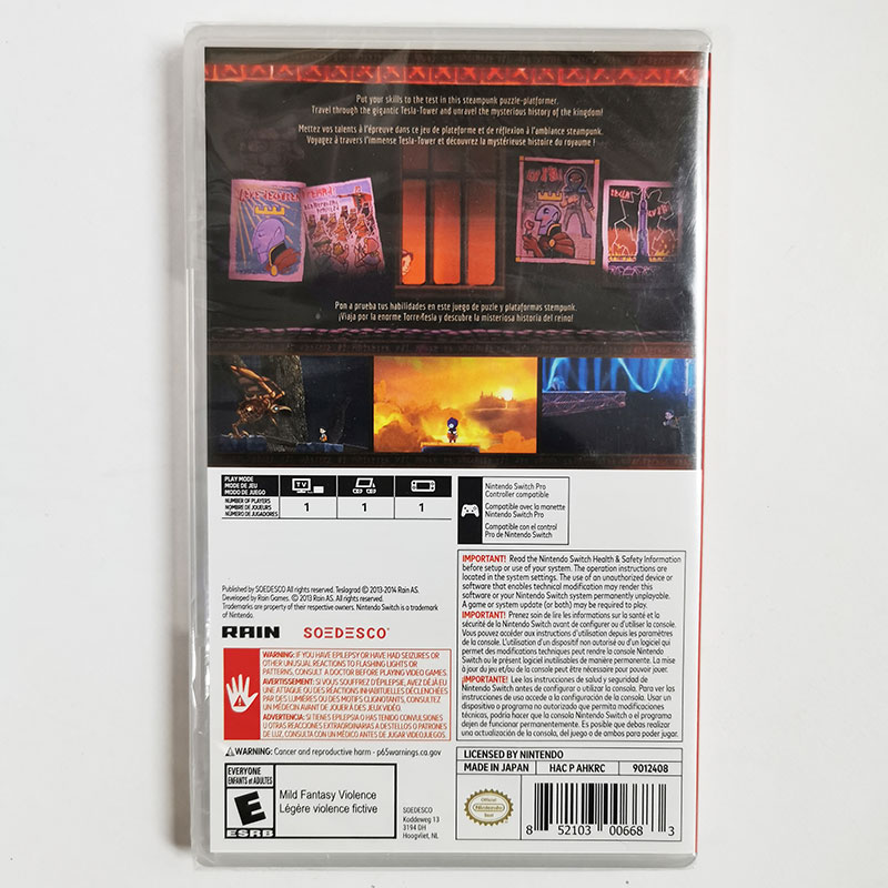 새로운 SWITCH NS 게임 TESLA APPRENTICE TESLAGRAD 퍼즐 모험 중국어 카세트