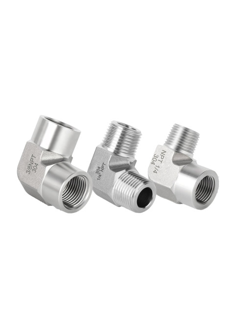 Stainless steel high pressure elbow 304 inner and outer wire 2-point right angle joint die forged double inner wire thickened forged outer wire bend