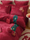 Autumn and winter thickened milk velvet wedding four-piece set coral velvet sheet quilt cover red double wedding bedding