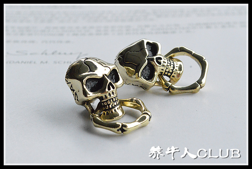 CATTLE BREEDER CLUB PURE COPPER TREASURE CLOTH BUCKLE DECORATIVE BUCKLE GORO S TOOTH GRITTING SKULL MONK HEAD WEALTH CLOTH BUCKLE