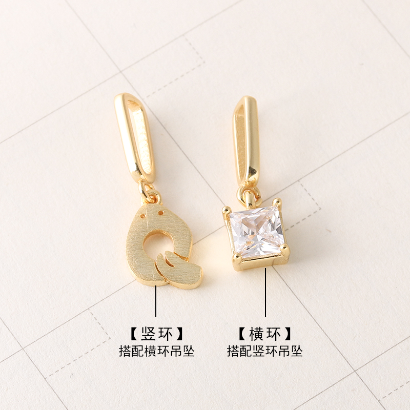 S  HANGING RING PENDANT CLASP BUCKLE HEAD GOLD-PLATED LONG DOUBLE RING BUCKLE HAND-WOVEN JEWELRY DIY ACCESSORIES MATERIAL