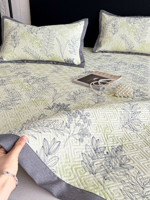 Langsha Pure Cotton Old Coarse Cloth Mat Three-Piece Set 2025 New Cotton Line Bedding Single People Ice Silk Mat Air Conditioning Soft Mat