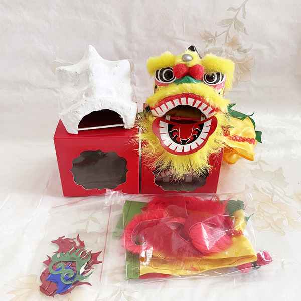 小醒狮头diy材料包半成品舞狮子学校幼儿园戏狮俏影舞蹈道具手偶
