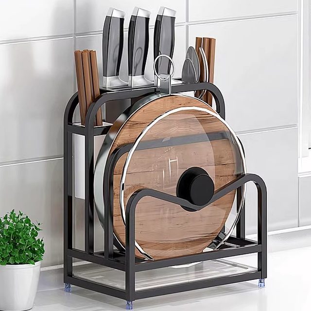 Stainless steel knife stand kitchen storage rack multi-functional cutting board kitchen knife cutting board placement rack knife storage rack