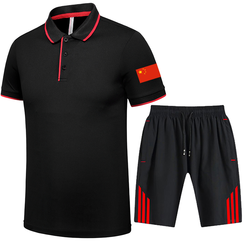 CHINESE TEAM T-SHIRTS SPORTSWEAR MENS AND WOMENS SHORT-SLEEVED COMPETITION TRAINING SETS QUICK-DRYING HALF-SLEEVED SHORTS RUNNING CLOTHES POLO SHIRTS