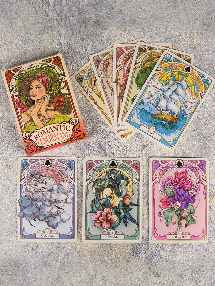 Английская версия карты Романтическая Ленорман Romantic Lenormand в стиле ар-нуво карточная игра spot Изображение 1