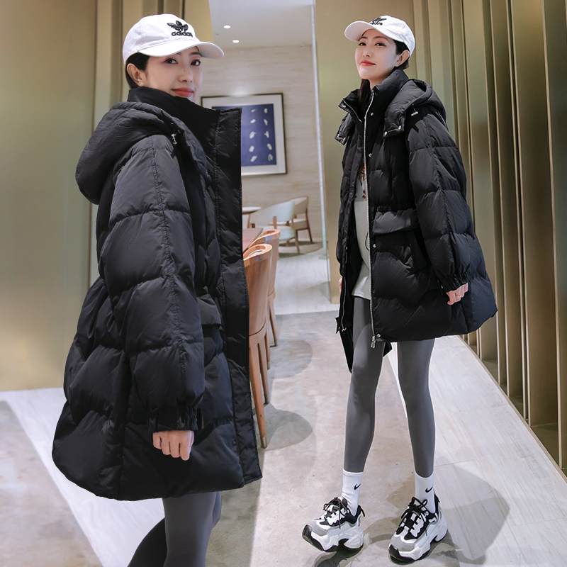 2024 NEW WINTER SIMPLE DESIGN NICHE WAIST LOOSE EXPLOSIVE WOMENS SHORT DOWN JACKET WHITE DUCK DOWN WHITE