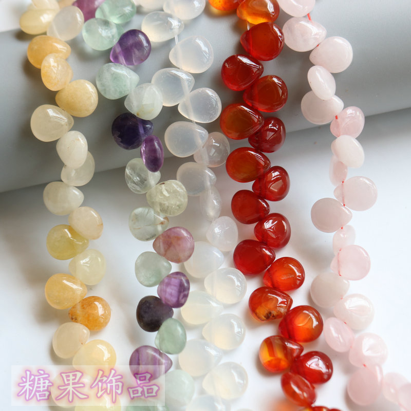 10*12MM NATURAL STONE PETAL CRYSTAL AGATE HORIZONTAL HOLE FLAT WATER DROP DIY ANCIENT STYLE HANFU HAIRPIN JEWELRY ACCESSORIES