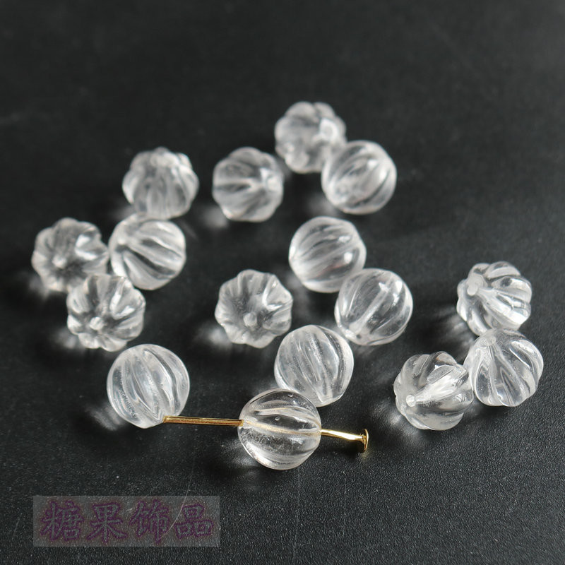 10MM 천연 화이트 크리스탈 손으로 조각 한 호박 비즈 느슨한 구슬 팔찌 목걸이 페르시 DIY 고대 스타일 머리핀 액세서리