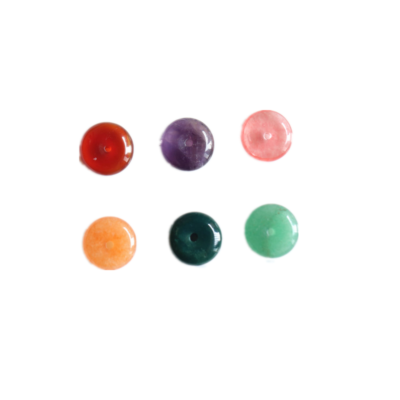 12MM NATURAL CRYSTAL AGATE MINI PING AN BUCKLE RED AVENTURINE RING SEPTUM LOOSE BEAD PENDANT PENDANT DIY ACCESSORIES