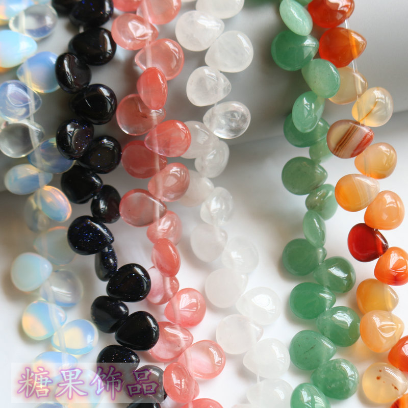 10*12MM NATURAL STONE PETAL CRYSTAL AGATE HORIZONTAL HOLE FLAT WATER DROP DIY ANCIENT STYLE HANFU HAIRPIN JEWELRY ACCESSORIES