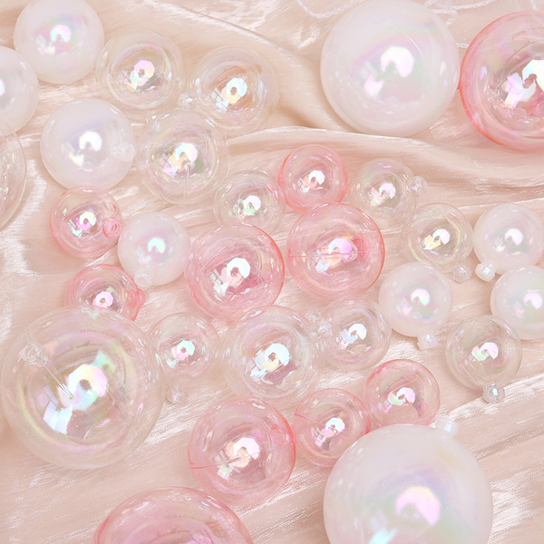 INS网红炫彩幻彩泡泡七彩透明球生日蛋糕装饰摆件金球银球插件
