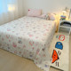 Large version of cartoon cute towel embroidery four-piece set student dormitory household washing cotton sheet quilt cover pillowcase three-piece set